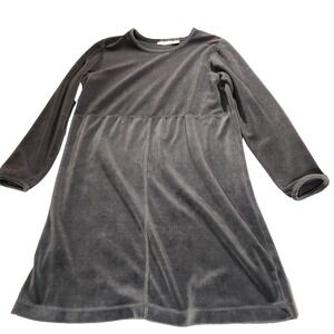 J. Jill Gray Velvet Short Long Sleeve Shift Dress Womens S